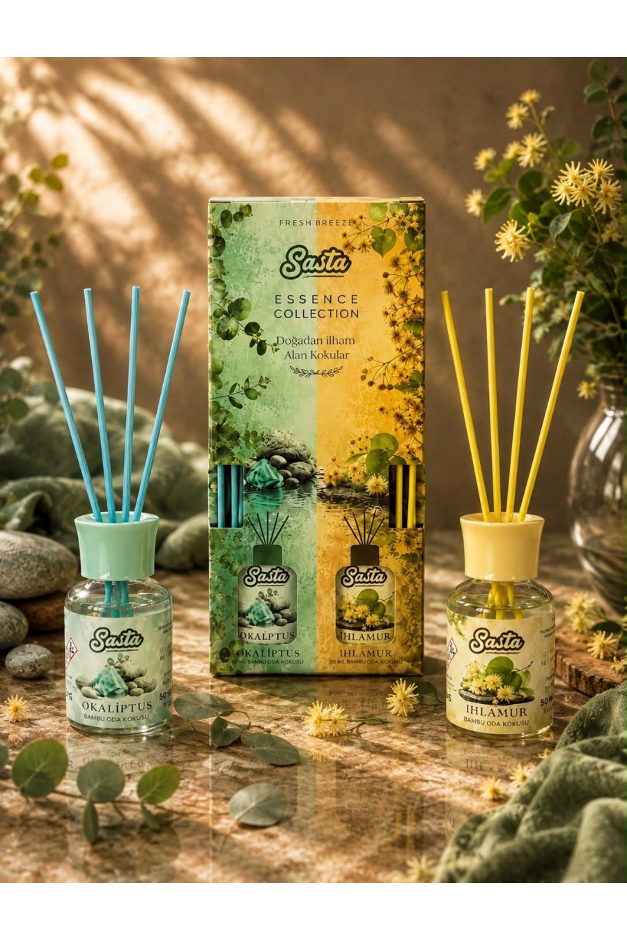 SASTA 2 Lİ BAMBU KOKU SETİ 50 ML+50 ML DİSPLAY 21X4 = 84 KUTU