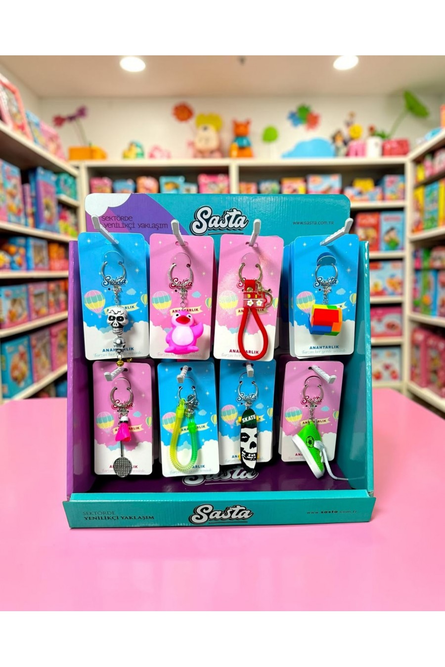 SASTA RENKLİ ANAHTARLIK STAND 120 Lİ*1